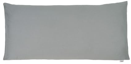 beties BasicSoft Kissenhülle ca. 40x80 cm 100% Baumwolle Jersey Kissenbezug Kopfkissenbezug für Komfort-Kissen Größe - Silber-grau