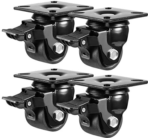 W B D WEIBIDA 50mm Ruedas para Muebles Pesados con 4 Freno, Ruedas Giratorias Grandes Carga de 1000KG, Nylon Duradero, Silencioso y Resistente Ruedas para Muebles, Industria, Interiores y Exteriores