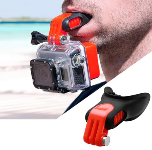 Fiacvrs Kit d'accessoires de montage pour bouche de surf, ensemble de support pour casque Go-Pro, menton, cordon tour de cou, accessoires pour appareil photo, embout buccal pour patinage et surf