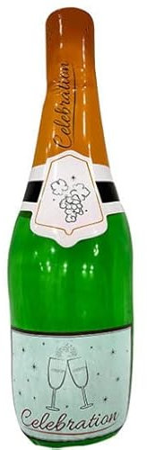 Bottiglia di champagne gonfiabile per decorazioni per feste o accessori per piscina, accessori pre-matrimonio, addio al nubilato, festa di sesso del bambino, battesimo bambino, festa di carnevale