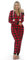 Giggling Getup Pyjama de Noël pour femme, pyjama à carreaux de buffle rouge et noir avec capuche, pyjama une pièce en flanelle Sherpa, Rouge, X-Large
