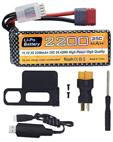 1PCS 11.1V 2200mAh 35C 3S Lipo Akku mit T Stecker und USB Ladekabel für MJX H16P H16E H16GT H16BM H16PL 14301 RC Auto High-Speed Drift Modell Spielzeug Auto