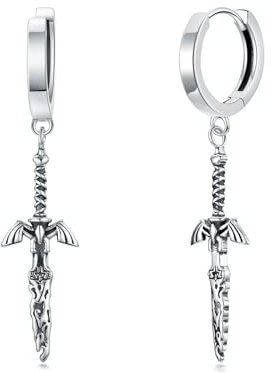 YFN Zelda Schwert Ohrringe Sterling Silber Anime Baumeln Ohrhänger Zelda Schmuck Geschenke für Damen Mädchen (Master Sword)