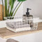 Cesta de Metal Blanca Organizadora con Rejilla para Cocina o Baño Minimalista 28x22x12 cm (Blanca)