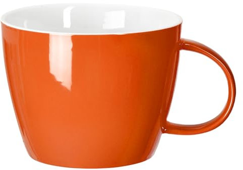 2XL-Größe Minimalist solide Tasse, für Koffein-Liebhaber für jeden Kaffee-Freak, und Abendessen Suppe Vessle mit Griff am Tisch, Maschine waschbar Keramik große Tasse mit lebendigen Farbe, Orange