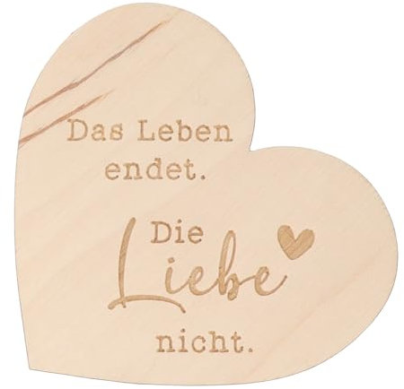 Spruchreif | Kleines Deko-Holzherz zum Aufstellen | Geschenkidee Trauer | Trauergeschenk