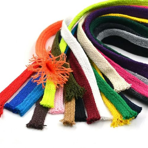 Cuerda de algodón de 5M y 10mm, cordón Trenzado Plano Hueco, Cuerda Tejida Multicolor, Cuerda de Cintura Hecha a Mano, manualidad casera, pantalón DIY, decoración de Tapa de Zapato