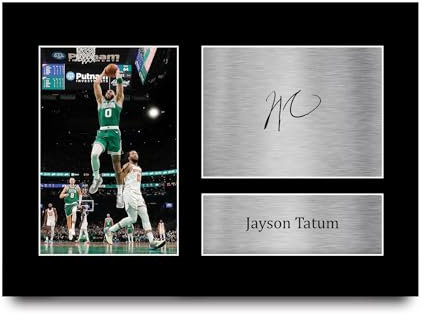 HWC Trading A4 Jayson Tatum Boston Celtics Basketball Geschenke Gedrucktes Signiertes Autogramm Foto für Fans von Basketball Memorabilien - A4