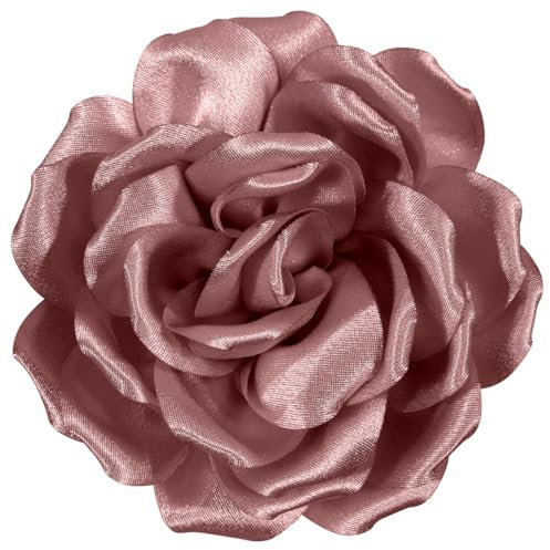 Mecool Rose Hair Clip for Weddings Brooch Corsage Hair Head Clip on Flowers for Hair Jewellery Barrette Hair Decorations for Women Accessories | Hair Clips Girls-Cameo Brown