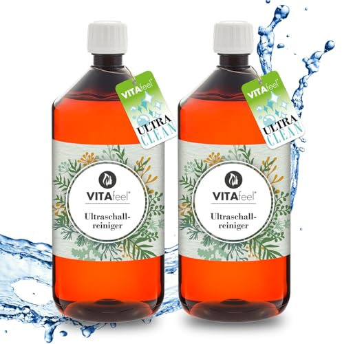 Ultraschallreiniger Konzentrat 2L zur Reinigung von Schmuck, Brillen, Uhrenarmbänder, Münzen, Besteck, kleine Werkzeuge | Hochergiebiger Spezialreiniger für alle Ultraschallreinigungsgeräte