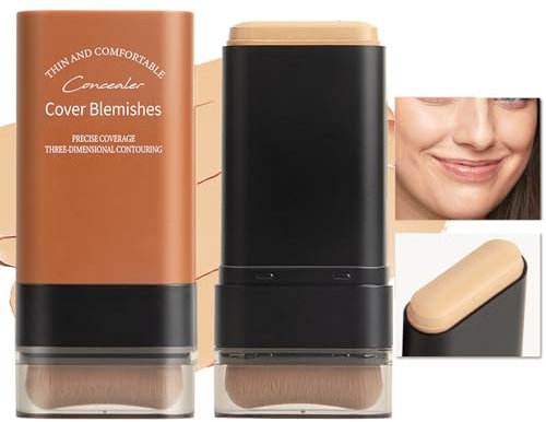 Gesichts-Make-up-Stick, Multifunktions-Foundation-Stick mit integriertem Foundation-Pinsel, Natürlicher Abdeck-Foundation-Stick, Foundation-Stick zum Konturieren für langanhaltende Abdeckung (01#)