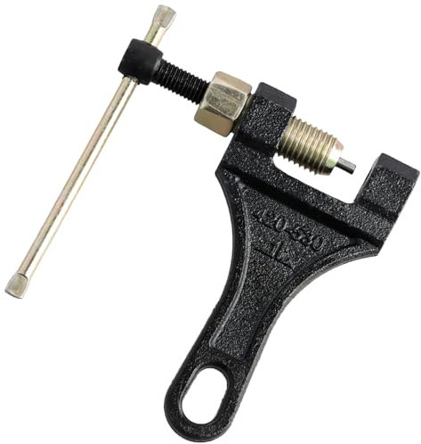 Gudalea Herramienta de extracción de cadena para motocicleta, bicicleta y tractor, negro, remache universal, acero al carbono