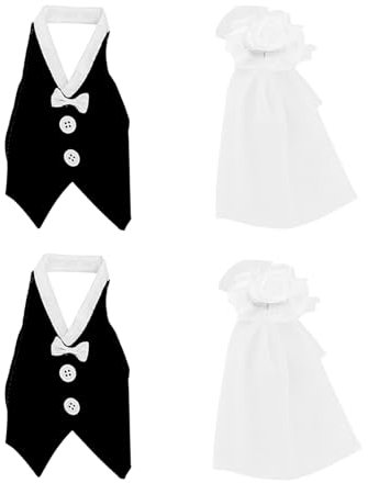 YIUWOD Paquet de 4,DéCoration de Bouteille de Vin - DéCoration de Table de Mariage - DéCoration de Bouteille de Mariage - Convient pour Les FêTes de FiançAilles, Les Mariages Et Autres CéLéBrations