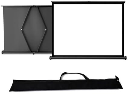 Hoiweqr Projector Screen With Carry Bag, 30''/40''/50'', Screen Ratio 16:9/4:3 HD Projection Screen Foldable Anti-Crease Portable Projector Movie Screen Manual Pull Down For Indoor Outdoor(4:3,30in)