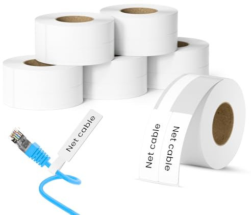 CLABEL 6 rotoli 25x78mm nastro termico bianco per stampanti di etichette Etichette autoadesive per etichettatura Adesivi per marcatori di cavi Negozio di decorazione gioielli,100 pezzi/rotolo(1x3)