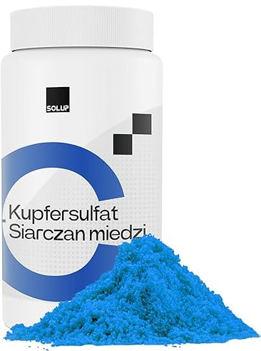 SOLUP Kupfersulfat Pentahydrat 1000g I CuSO4 * 5H2O Kupfervitriol I Kupfersulfat für Pool I Pferd I Kupfersulfat für Garten für Pool, Labor, Werkstatt, Kristallzucht I für Bäume Pulver (1 kg)