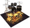 Schlagzeugteppich Rutschfest Schalldicht Drum Teppich Matte Innen und Außen, Elektronisches Jazz Schlagzeug Kit für Bass Snare Drum, 120 x 100 cm Schallschutz Akustik Teppich Schallschutzteppich