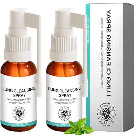 Herbal Lung Spray 2 Stück, Herbal Lung Cleansing Spray, Lungenreinigung Breathing, Lungen-/Atemwegsreinigungsspra Lungenreparaturspray zur Täglichen Anwendung