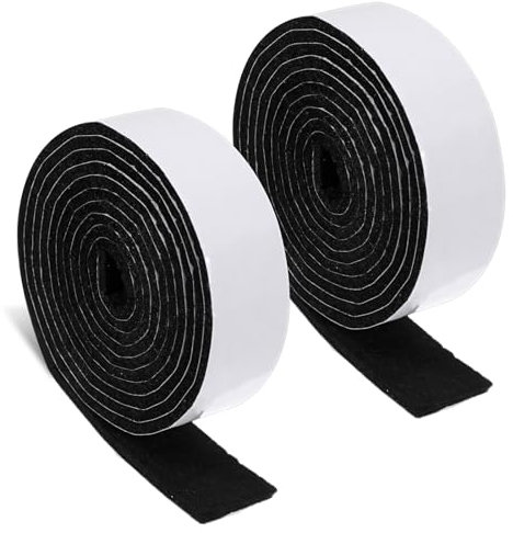 BOHUZ Lot de 2 rouleaux de patins en feutre autocollants - 3 mm d'épaisseur - Pour pieds de chaise, chaise à bascule, protection du sol