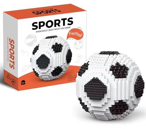 Fußball Baustein Kit,Miniatur 3D Fußball Bildungsspielzeug,850 Teile STEM Football Bausteine Home Dekorationen,Sportball Konstruktionsspielzeug Kreative Geschenke für Jungen und Mädchen Alter 14+