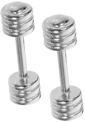 FRCOLOR 2 Stück Miniatur Hanteln für Puppenhäuser Fitness Zubehör für Miniatur Fitnessräume und Kreative Deko