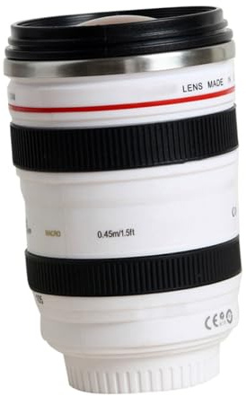 SEWACC Tasse à Eau Objectif Appareil Photo Blanc Mug de Rangement Design Créatif pour Thé Adapté Maison Bureau Hôtel Cadeau Original pour Photographe