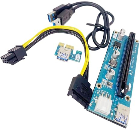 PCIe 1X to 16X External Graphics Card Adapter Laptop Gaming Multimedia Practical Solution Computer PCIE Card Power Cable with USB 3.0 Cable