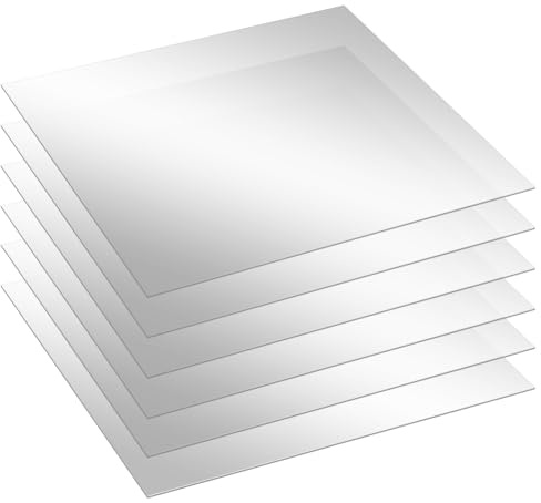 OLYCRAFT 6pcs Miroir Transparent Acrylique 29.9x30x0.15cm Acrylique Feuilles Miroir Flexibles miroirs Auto-adhésifs Carreaux miroirs Feuilles Stickers muraux Bricolage Artisanat décoration Murale