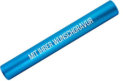 SNEG Staffelstab aus Aluminium mit Gravur Geschenk für Mitarbeiter & Motivation | Sport | hochwertige Lasergravur | (hellblau)