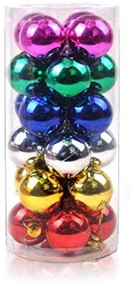 Ectkuee Ø 6 cm / 24pcs Stücke Weihnachtskugeln Set Deko Bunt glänzend Weihnachtsbaum Schmuck Anhänger Weihnachten Neujahr Gemischt