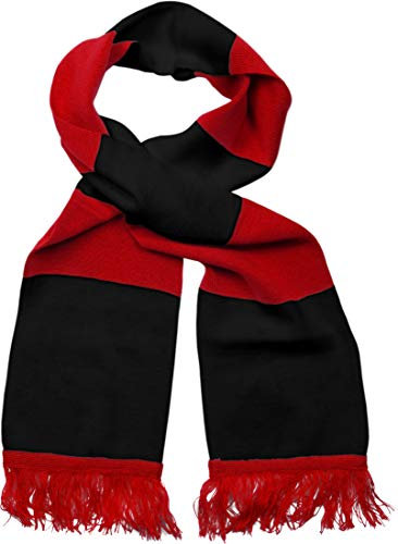 Storfisk fishing & more Fan Schal in verschiedenen Farben mit Fransen 100% Polyacryl One Size Unisex, Farbe:Schwarz/Rot