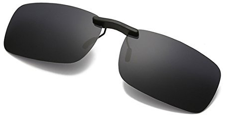 Flydo Polarisierte Sonnenbrille Clip für Brillenträger-Stil Sonnenbrille für Myopie Brille im Freien/Fahren/Angeln-Anti-UV-Schwarz