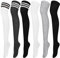 ANECO 6 Pairs Over Knee Thigh Socks Knee-High Warm Stocking Women Boot Sock Leg Warmer High Socks for Daily Wear, Cosplay