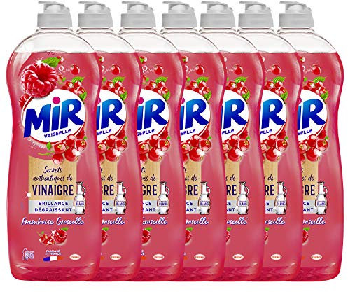 Mir Vaisselle Secrets Authentiques de Vinaigre – Liquide Vaisselle – Framboise Groseille – Lot de 7 x 750 mL