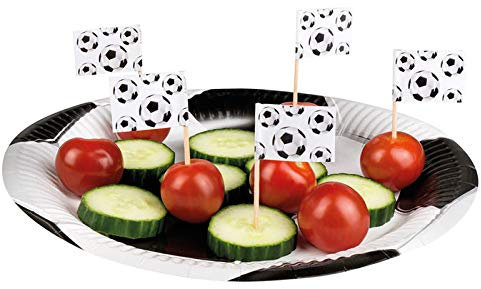 PARTY DISCOUNT Party-Picker Fußball-Star, 24 Stück, ca. 7 cm