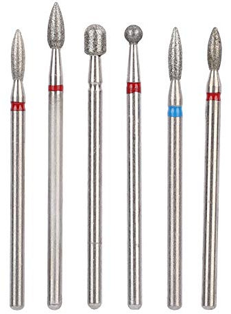 Nail Drill Bit Set, Manicure Polishing Tool, 6pcs/pack Stainless Steel Nail Art Grinding Polishing Head Manicure Accessories Tool for Nail Polishing Cuticle Dead Skin Clean(JG#9)