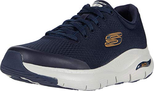 Skechers Arch Fit, Scarpe da Ginnastica Uomo, Navy Textile Synthetic Trim, 42.5 EU