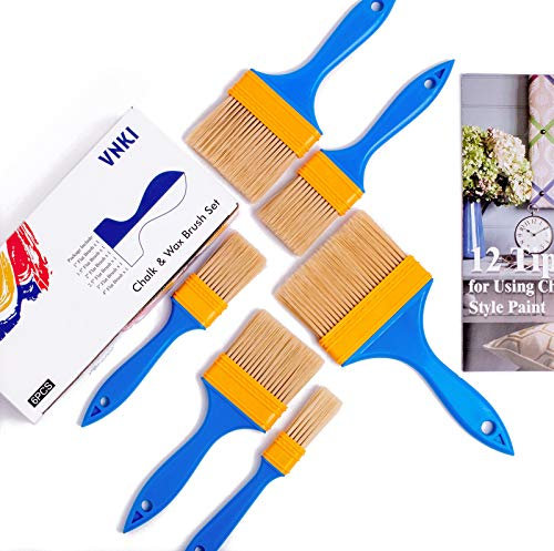 Chalk & Wax Paint Brush for Furniture - VNKI 6PCS Paint Brushes for Painting and Refinishing (1,1.5,2,2.5,3,4in