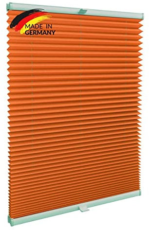 Gardinen21 Plissee nach Maß zum Kleben | Jalousien Rollo mit Klebefunktion | Sonnenschutz und Sichtschutz | Maßgefertige Fenster & Türen Rollos inOrange
