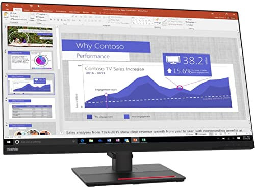 Lenovo ThinkVision T32p-20 - Monitor LCD LED 4K UHD da 31,5, 16:9, colore: Nero corvo