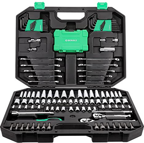 Amazon-Marke: Denali 142-teiliges Mechaniker-Werkzeug- und Steckschlüssel-Set, 50,8 x 37,3 x 12,7 cm