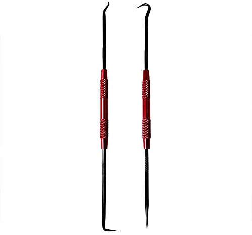 Pirhosigma 2pcs Double-Ended Specialty Pick Set O-Ring and Hooks Scriber Set