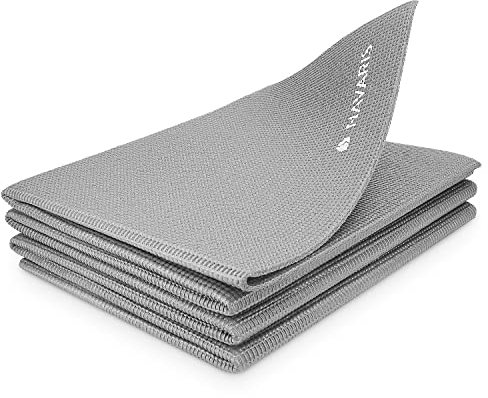 Navaris Klappbare Yoga Matte Fitnessmatte - 4mm Sportmatte Fitness Pilates Sport Gymnastikmatte rutschfest - Reise Yogamatte faltbar - versch. Farben
