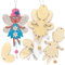 Baker Ross FE861 WInterfee-Holzpuppen, 5 Stück, Basteln Sie Ihre eigenen Holzpuppen, Puppen für Kinder, Holzhandwerk für Kinder zum Zusammenbauen und Dekorieren