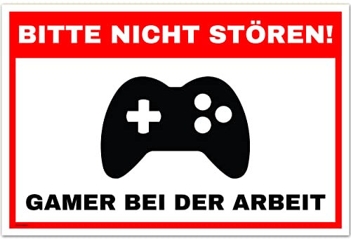 Gaming Zimmer Deko Schild (30 x 20 cm) - Gaming Deko Schild Gaming Zone als Zimmer Deko Teenager und Zocker