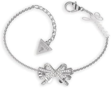 GUESS Bracciale da donna in acciaio inox con zirconi, taglia unica, argento 32021201, misura unica, Acciaio inossidabile