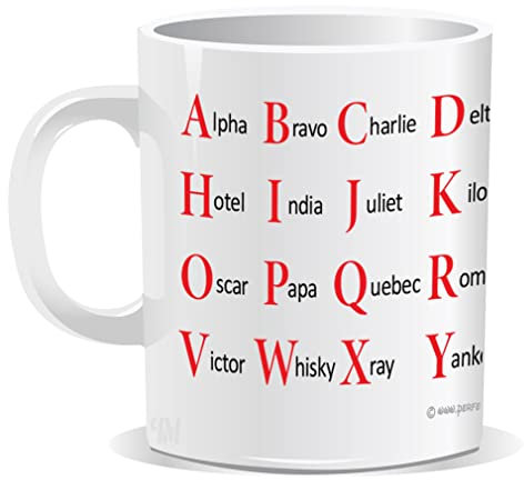 Perfect Mugs NATO Phonetic Alphabet Educational Mug | Gift for Friend | Children | Christmas Gifts | Learn Phonics | Birthday Present | Alpha Bravo Charlie Humour Sarcastic Funny Stocking Filler