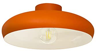 bamyum Deckenlampe Orange Weiß, Androa, Küchenlampe Ø40 cm 1 flammig, Deckenleuchte Orange Weiß E27, Küchenlampe Deckenleuchte Vintage, Deckenlampe Wohnzimmer, Deckenlampe Retro Vintage Schlafzimmer
