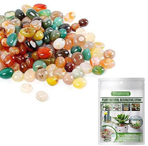 Dekorative Kieselsteine, 100 g Dekosteine, natürliche kleine polierte gemischte Steine, Kies für Pflanzenaquarien, Blumentopf, Terrarien, Vasenfüller, DIY, Heimgartendekoration