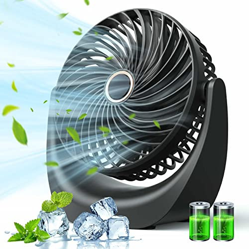 Ventilador usb,ventilador portatil,mini ventilador silencioso,velocidad del viento ajustable de cinco velocidades,ángulo ajustable de 360°,batería recargable de 4000 mAh, adecuado para oficina,hogar